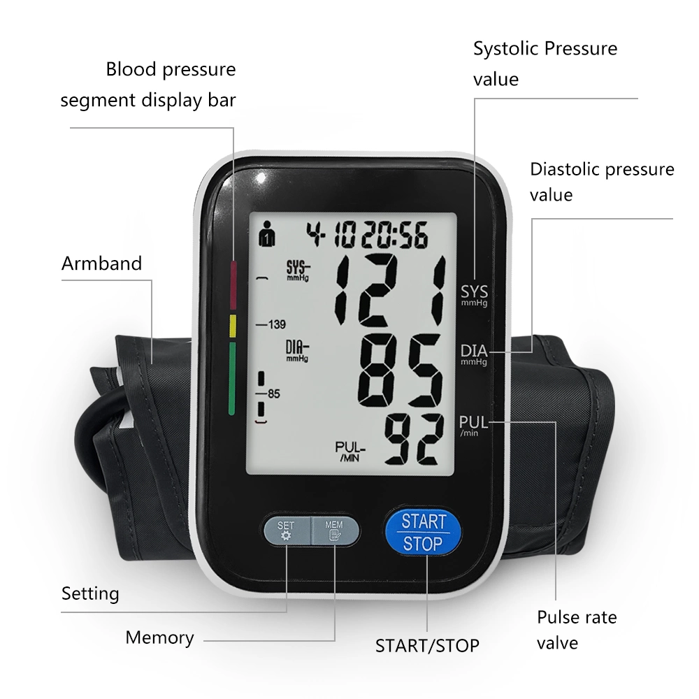 LCD Health Care Blood Pressure Monitor Inflation Bpm Upper Arm Blood Pressure Monitor