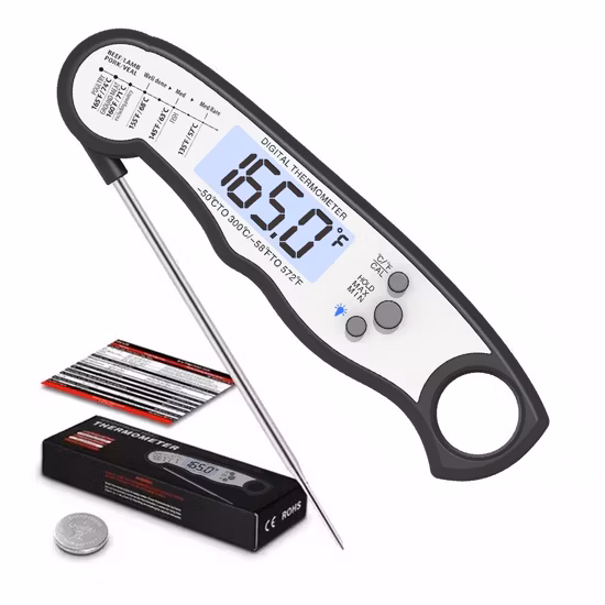 Wasserdichtes, sofort ablesbares Lebensmittelthermometer zum Kochen und Grillen