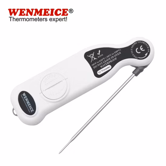 Wasserdichtes, digitales, sofort ablesbares Fleischthermometer mit rotierender Display-Touch-Taste zum Kochen von Speisen, BBQ, Grill, Smoker