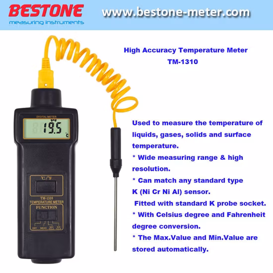 Digitales Thermometer, Temperaturmessgerät, Tester für Flüssigkeiten, Gase, Feststoffe